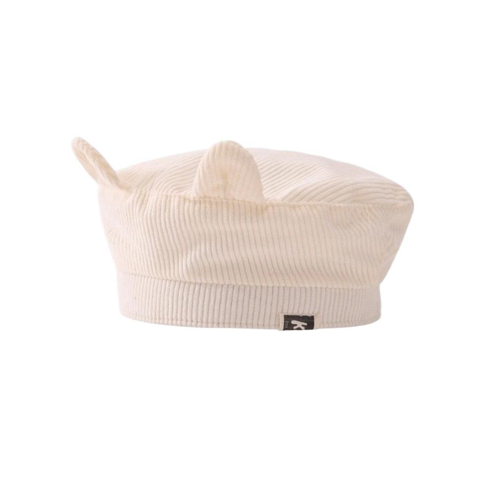 Cute Baby Corduroy Beret Korean Duck Tongue Cap Lovely Cat Ear Beret  Kids