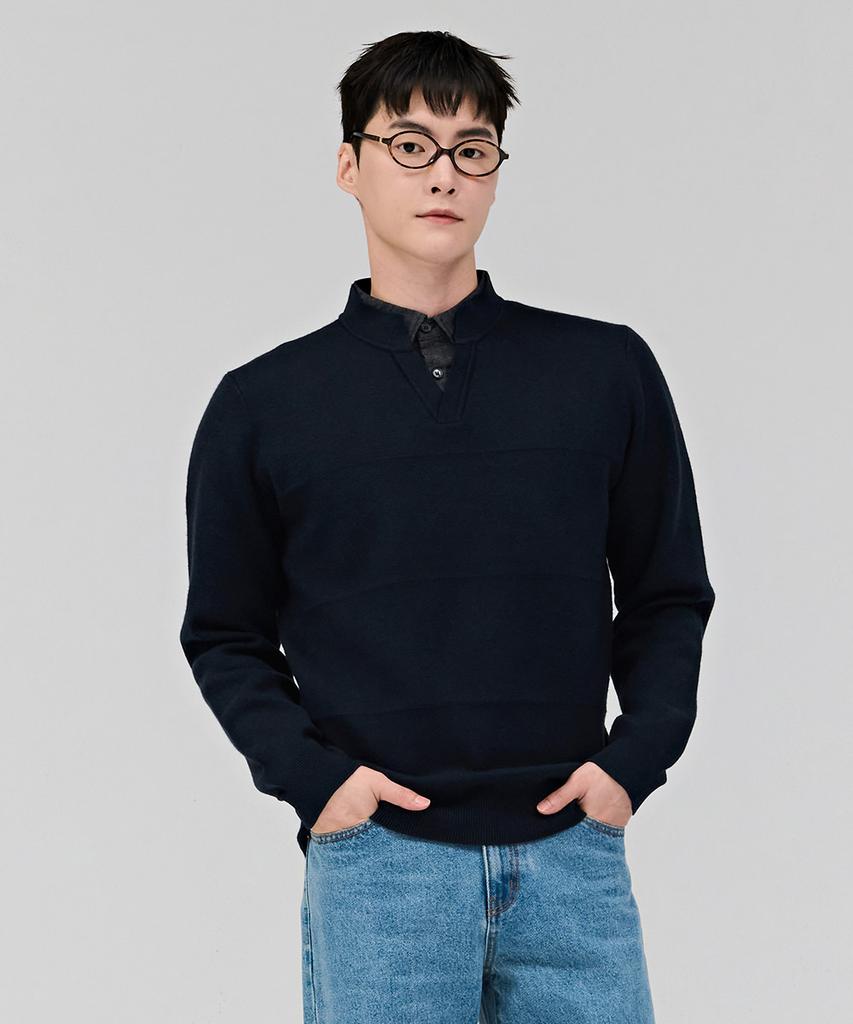 CHASECULT Men'S Shirt Layered Sweater - Green