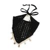 Forest Style Crochet Head Wrap Seashell Tassel Hollow Out Headscarf  Vacation Wear