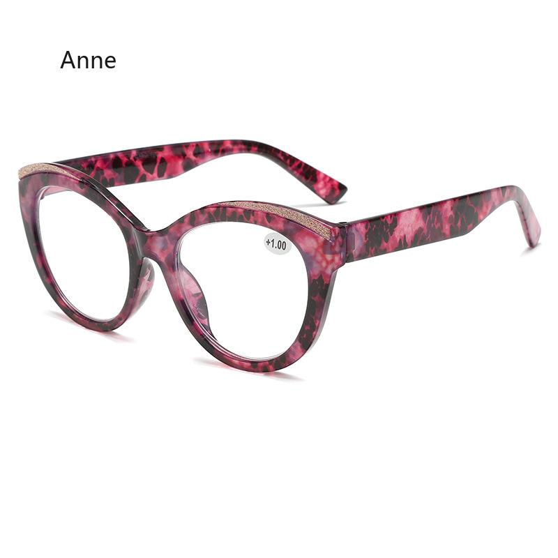 Women's Cat Eye Personalized Big Frame Presbyopia Glasses with Oval Frame Anti Blue Light Radiation Blue Light Glasses