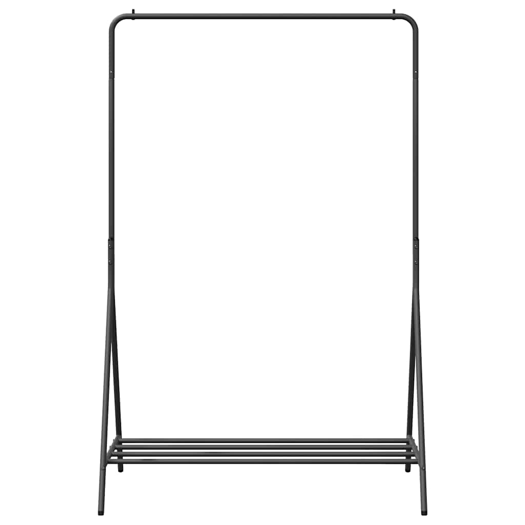 Black Clothes Stand with Storage 100 x 56 x 154 cm Steel