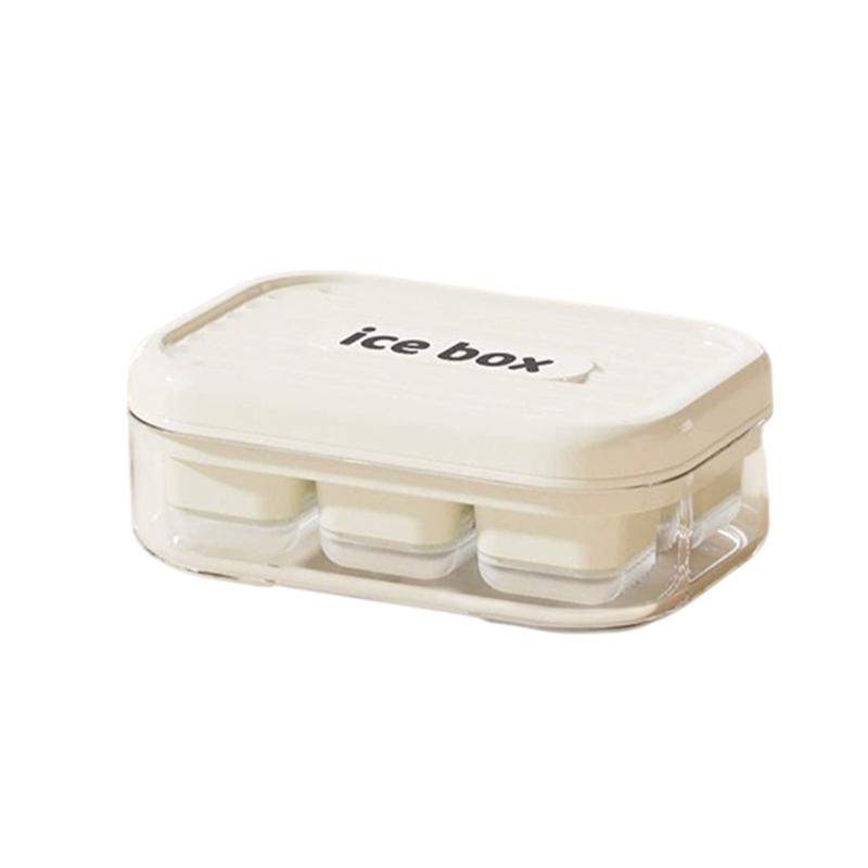 6 Grids Ice Cube Tray With Lid Mini Ice Cube Mold Easy-Release Ice Mould With Removeable Lid Ice Making Mold Diy Ice Cube Tray
