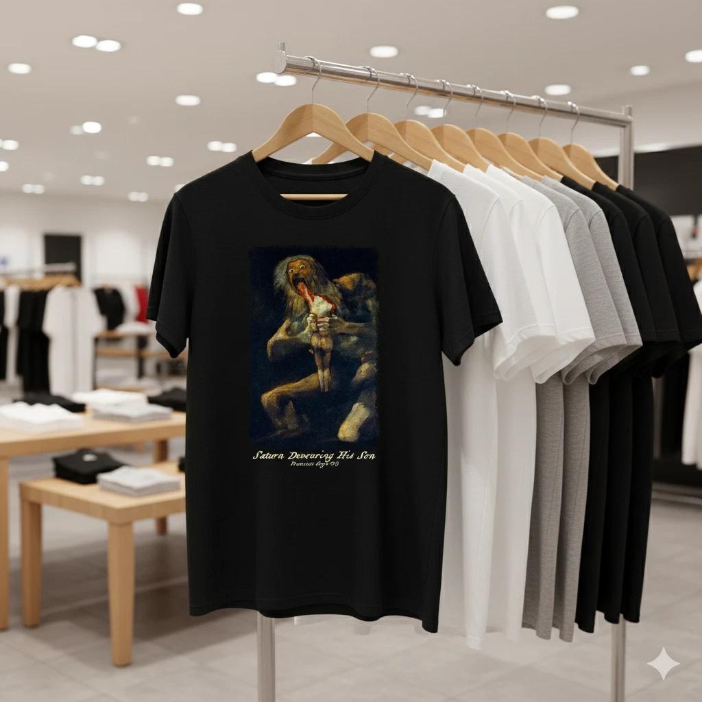 

Unisex Adult Casual Graphic Saturn Devouring His Son Goya Art Graph... XL