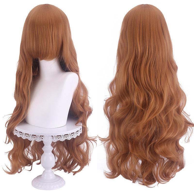 European American Universal Cos Wig Long Curly Hair 80cm Color Big Wave Full Head Cover