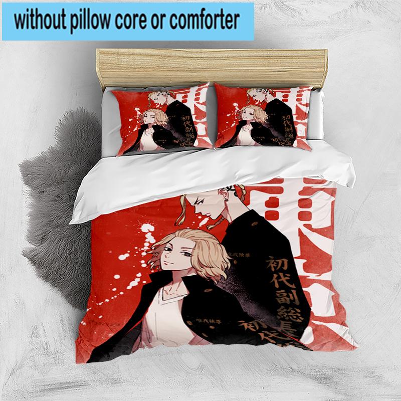 3PCS Tokyo anime 3pcs Bedding,Including 3PCS Duvet Cover And 2pcs Pillowcases Perfect for Christmas,Ideal for Bedroom, Dormitory