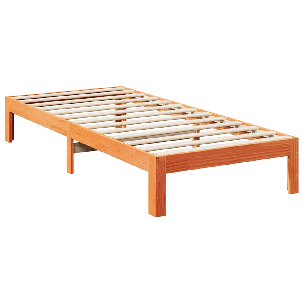 Solid Wood Bed Frame without Mattress Wax Brown 80x200 cm Pine Wood