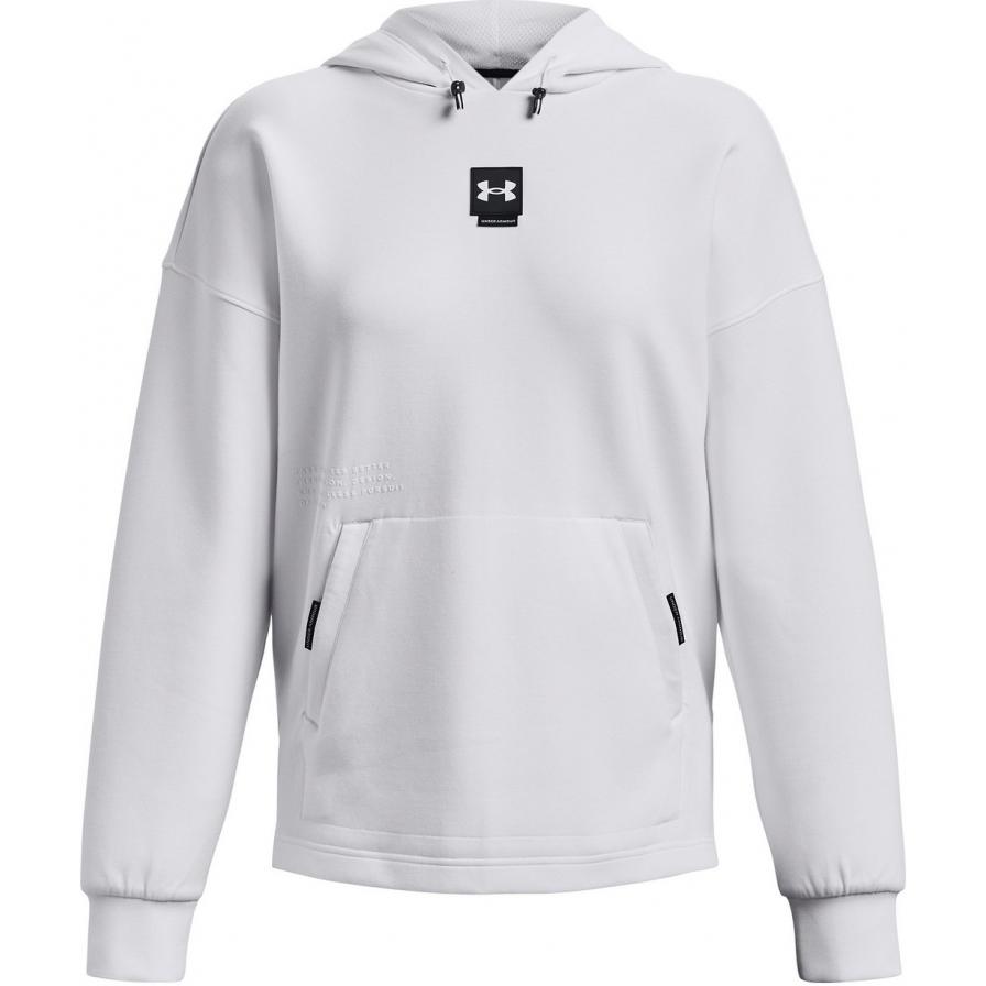 Under Armour FW22 Solid Color Small Logo Print Hoodie Women Hoodie White 1374117-100