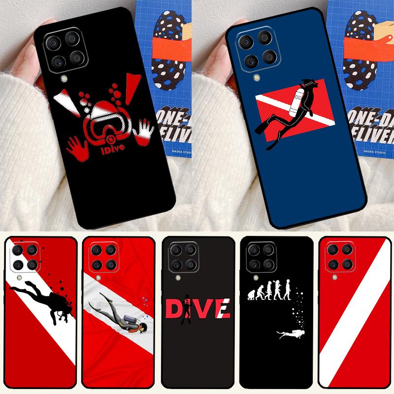Diver Down Scuba Flag For Samsung Galaxy M31 M51 M33 M13 M23 M53 M15 M55 M14 M34 M54 M20 M30s M32 M52 Phone Case