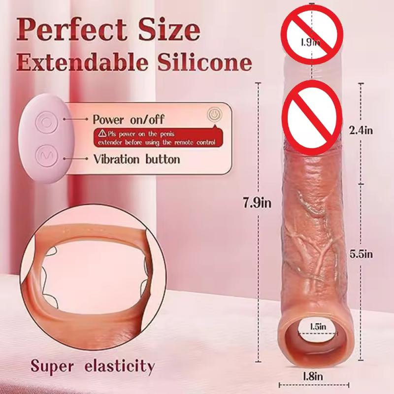 Cheap Soft Cock Realistic Male Penis Training Sex Toy Penis Enlarger Extender for Men Remote Control Realistic Dildo Male Adults