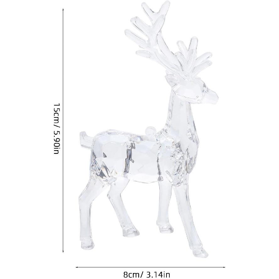 Ciieeo 2 шт. Акриловые фигурки лосей Прозрачные рождественские украшения в виде лосей для настольного декора Миниатюрные статуэтки для гостиной Рождество