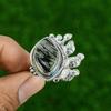 Gift For Women Promise Adjustable Ring 925 Silver Natural Silver Leaf Jasper