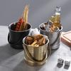 Yangyizhi Seau à Glace en Acier Inoxydable avec Passoire Amovible, Refroidisseur de Vin Bar Champagne pour Bière Vin Rouge, Portable Snacks Maison