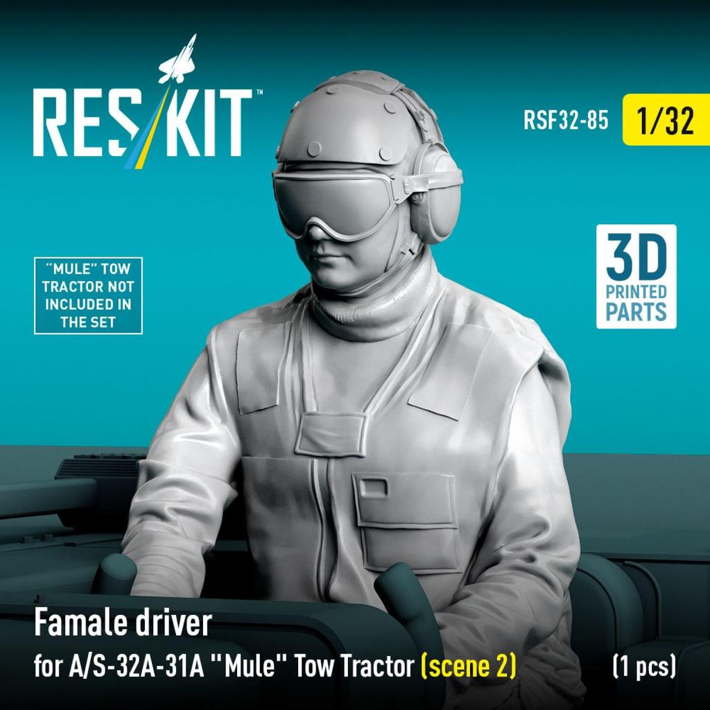 Reskit 1/32 scale US Navy A/S32A-31A Carrier-Based Aircraft Towing Tractor Drivers (2 Female) Reskit Resin Kit RSKF32-0085 (People)