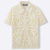 Camicie Casual da Uomo a Maniche Corte in Maglia con Bottoni e Lavorazione ad Uncinetto Vuota Top per Vacanze Estive Vintage in Maglia Camicie da Golf e da Spiaggia con Colletto Top per Uomo