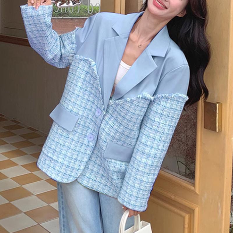 

VONDA Женские повседневные пальто с воротником и длинным рукавом 5XL синий