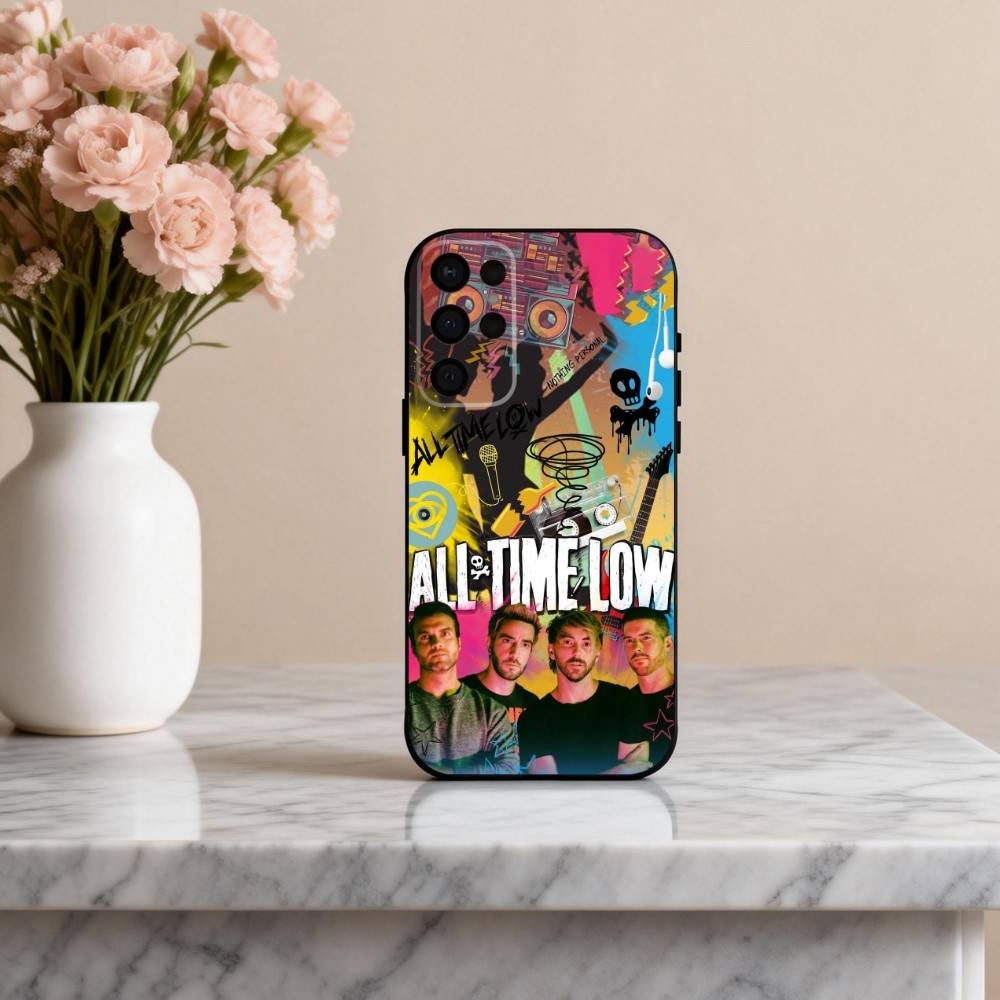 Punk A-All Time Low Band Phone Case For Samsung S25,24,23,22,30,21,10,9,Ultra,Plus,Lite,FE,4,5 G Soft Black Case