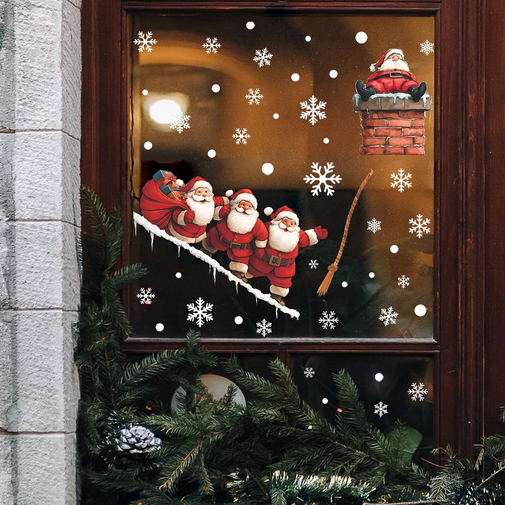Personalized Santa Claus Festive Atmosphere Glass Door and Window Decorative Stickers for Giving Gifts