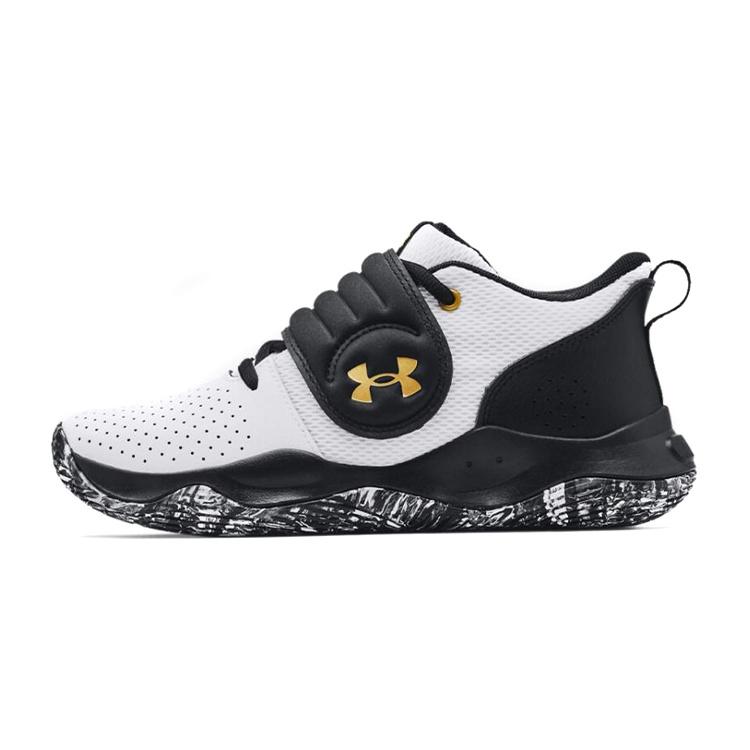 (GS) Under Armour Zone BB White Black Gold Kids 3024262-102 EU 36.5