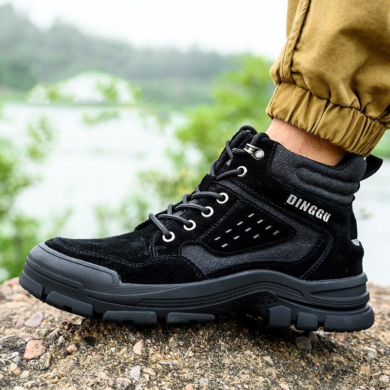 Safety Boots Men Electric Welder Indestructible Steel Toe Shoes Protective Work Boots Anti-smash Anti-puncture Work Safety Shoes