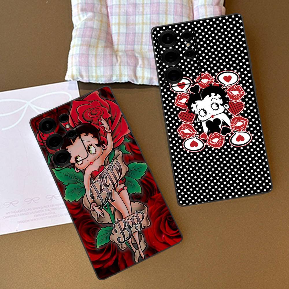 Custodia per Telefono Cartoon B-Betty B-Boop Per Samsung S 20 21 22 23 Lite Plus Ultra Trasparente Cover Cellulare Funda