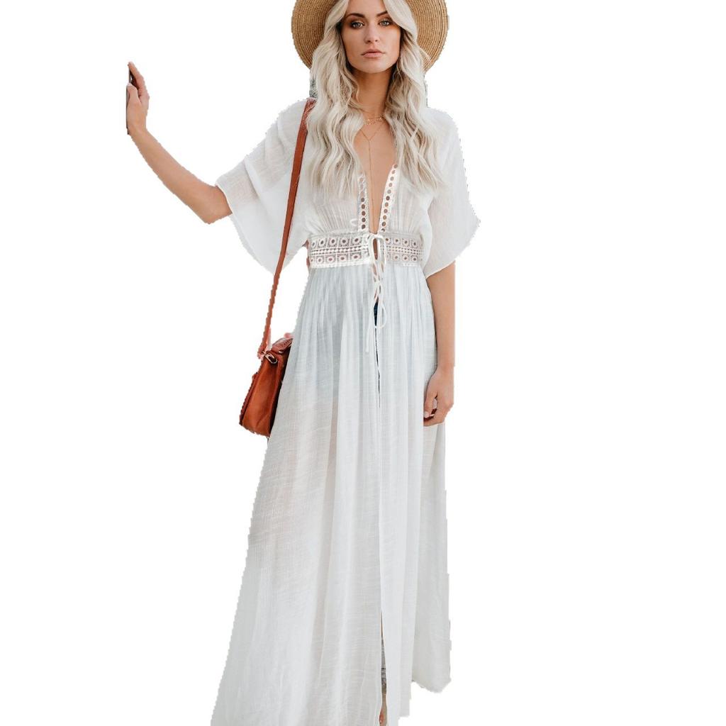 Women's Cardigan Lace Splicing Women's Clothing New Seaside Vacation Long Beach Sunscreen Shirt