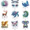 Sea & Land Animals DIY 2D Flat Acrylic Diamond Painting Desktop Ornaments Kit Single Side 24x22cm for Home Office Desktop Decor