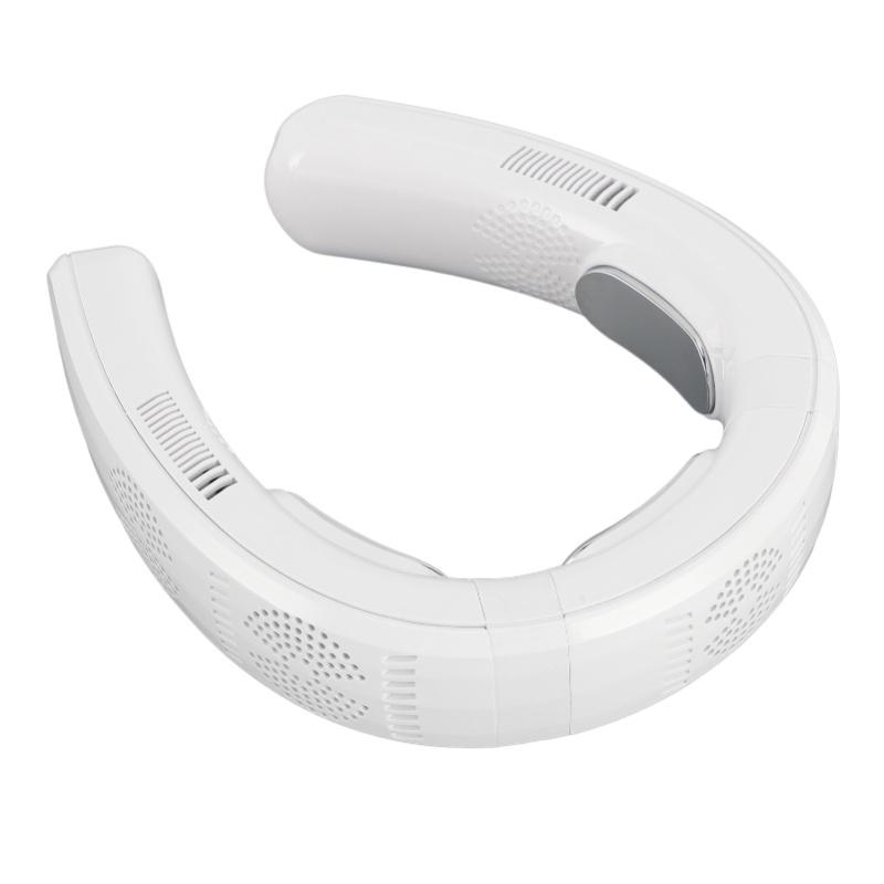 Portable Air Conditioner Neck Fan, Semiconductor Cooling Bladeless Fan 6000mAhCooling Heating Rechargeable Quiet Digital Display