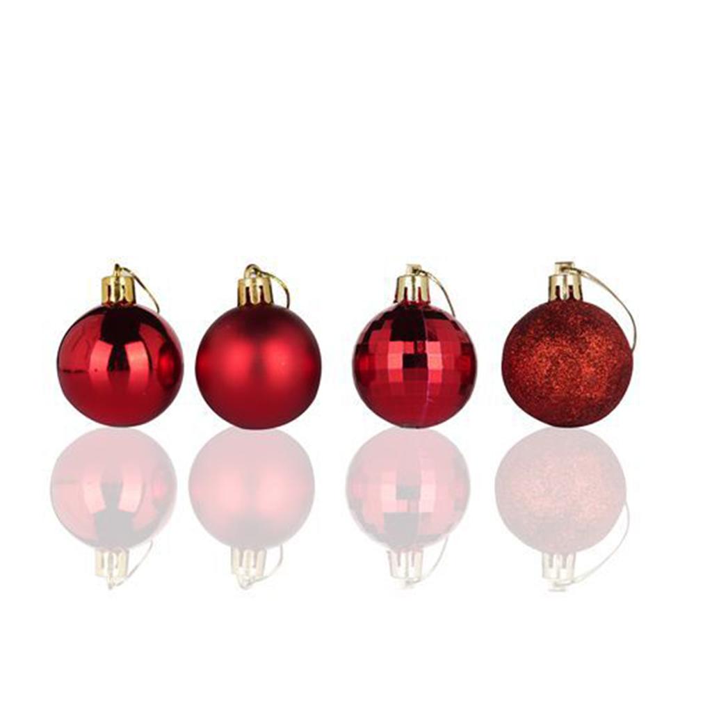 24PCS 4cm Christmas Balls Ornament Plastic Ball Bauble Xmas Tree Hanging Pendant Home Party 2025 Navidad New Year Decor 2025
