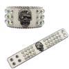 Hip-hop Punk Skull Buckle Rhinestone Bracelet Design European and American Popular Diamond-encrusted PU Leather Bracelet