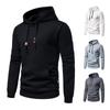 Men's Fashion Solid Color Casual Pullover Jacquard Sweat Men's Plaid Quilted Cotton Fabric Hooded Sweat