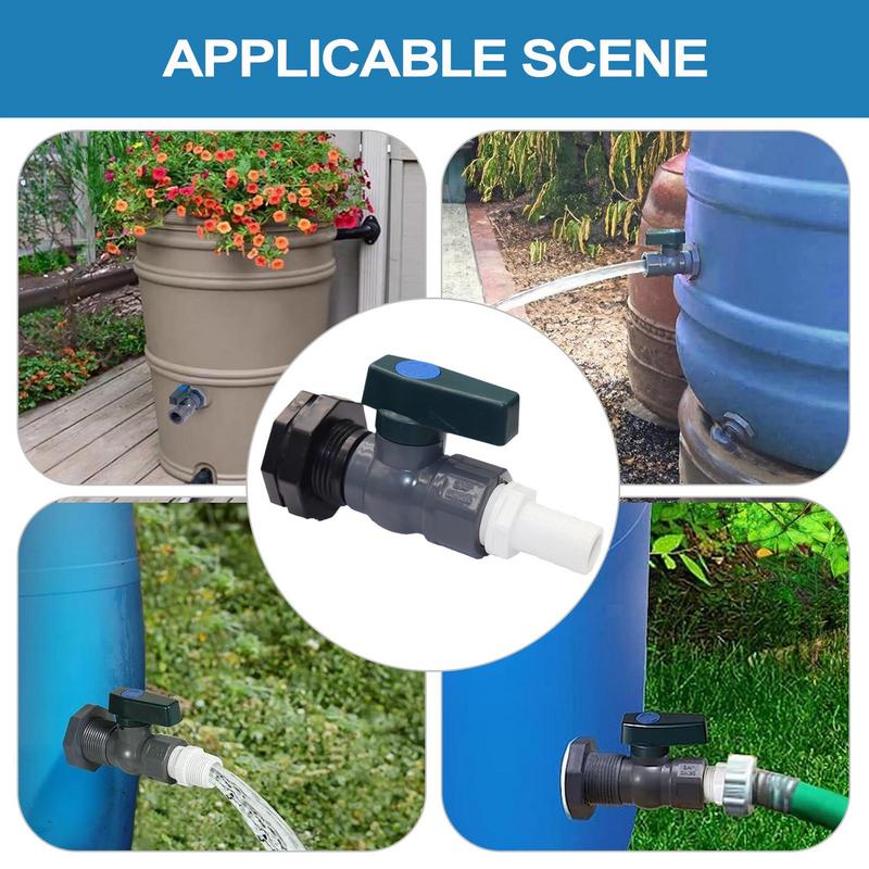 Outdoor Water Spigot Rain Barrel Kit PVC Rainwater Accessories Connector For Outdoor Standard 3/4-Inch Rain Barrel Faucet Kit