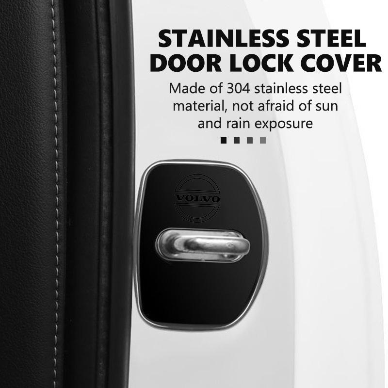 kdvns0 For Volvo Car Door Lock Cover Stainless Steel Anti Corrosion Protection V50 S60 XC60 S40 XC40 XC90 V60 S80 S90 V70 XC70