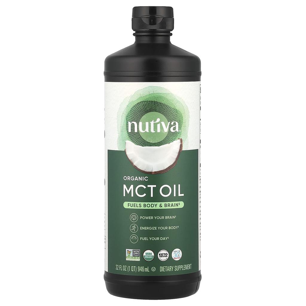 100% Organic Coconut Mct Oil, Unflavored, 946 Ml (32 Fl Oz)