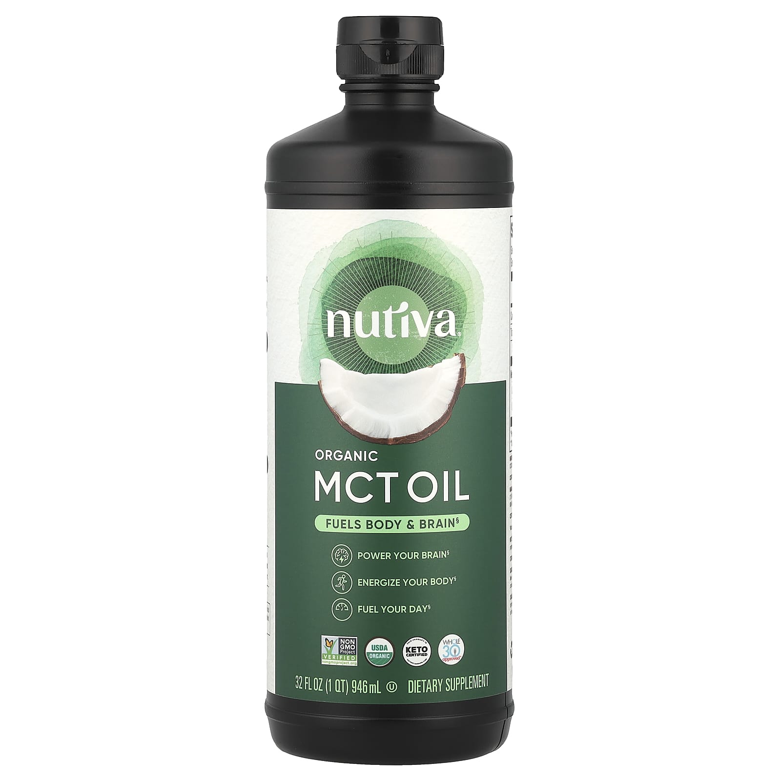 

100% Organic Coconut Mct Oil, Unflavored, 946 Ml (32 Fl Oz)