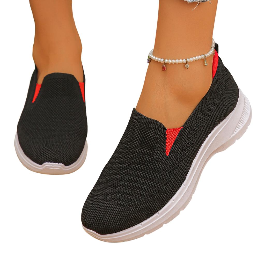 Women's Casual Flats, Breathable Knit Mesh Upper, Soft, Lightweight Shoes