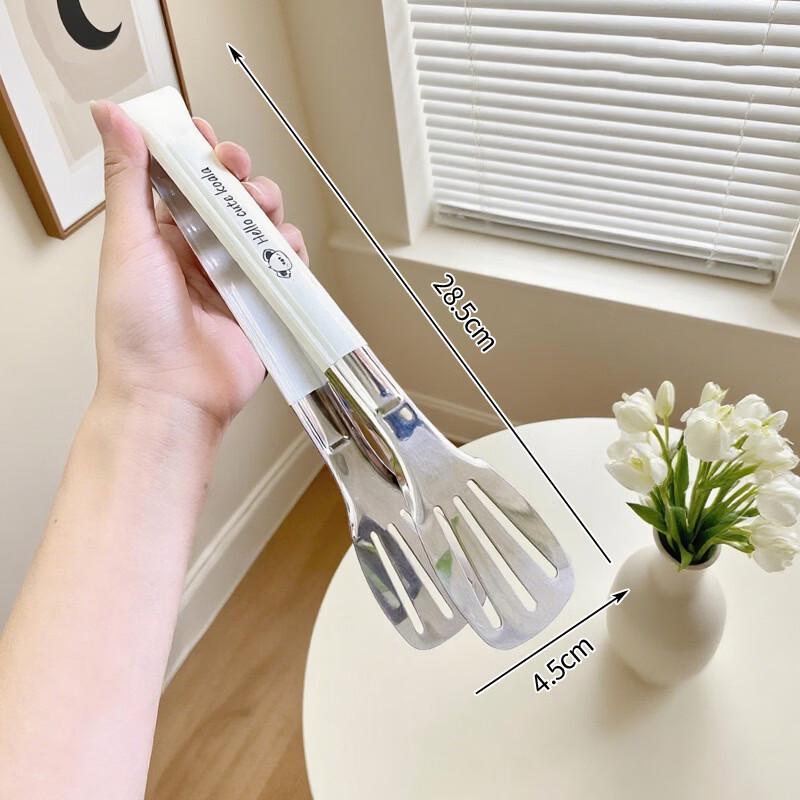 abdo Stainless Steel Milk White Bear Food Tongs