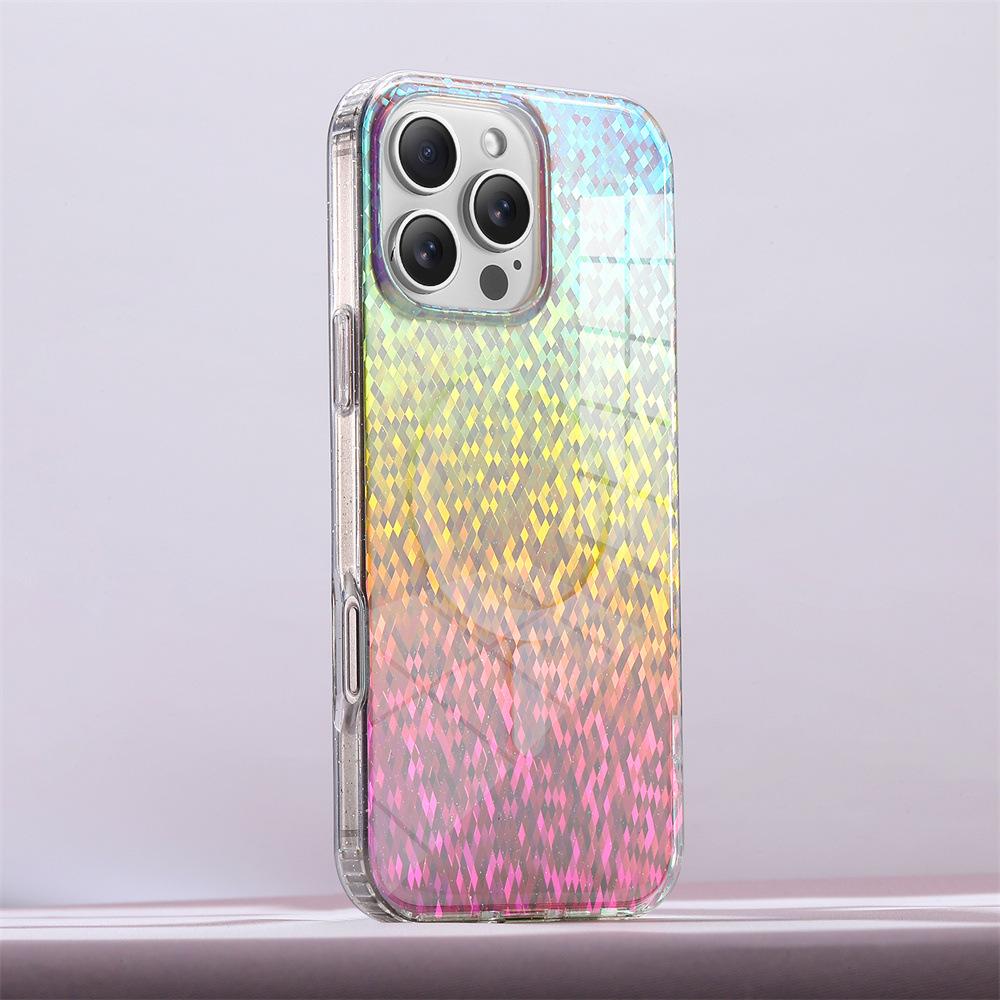 Applicable to Apple 17 mobile phone case matte skin sense magnetic case iphone13 color plating advanced sense protective case 16e