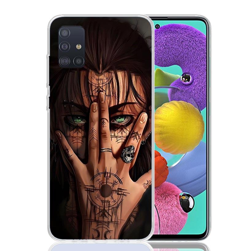 A-Attack on T-Titan Eren Yeager Phone Case For Samsung Galaxy A52 A32 A22 A12 A02S A50S A30S A51 A31 AA71 Note 20 Ultra 10 S10 P