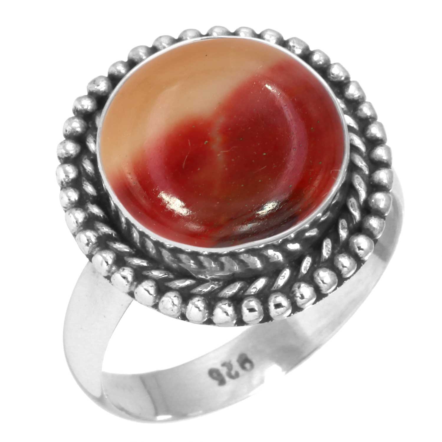 

Кольцо из стерлингового серебра 925 пробы с женским драгоценным камнем, ювелирное изделие ручной работы, новогодний подарок, мукаит, монтанский агат, моховой агат, колючая устрица, родонит, глаз Шивы, солитер 8.5