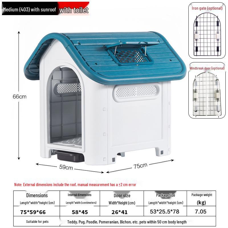 All-Season Waterproof Outdoor Dog House for Small To Large Dogs