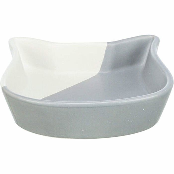 Ceramic Bowl - TRIXIE - 0.2 L - Ø 13 Cm - Grey/White - Round - Kitchen - Pet Bowl - Ceramic