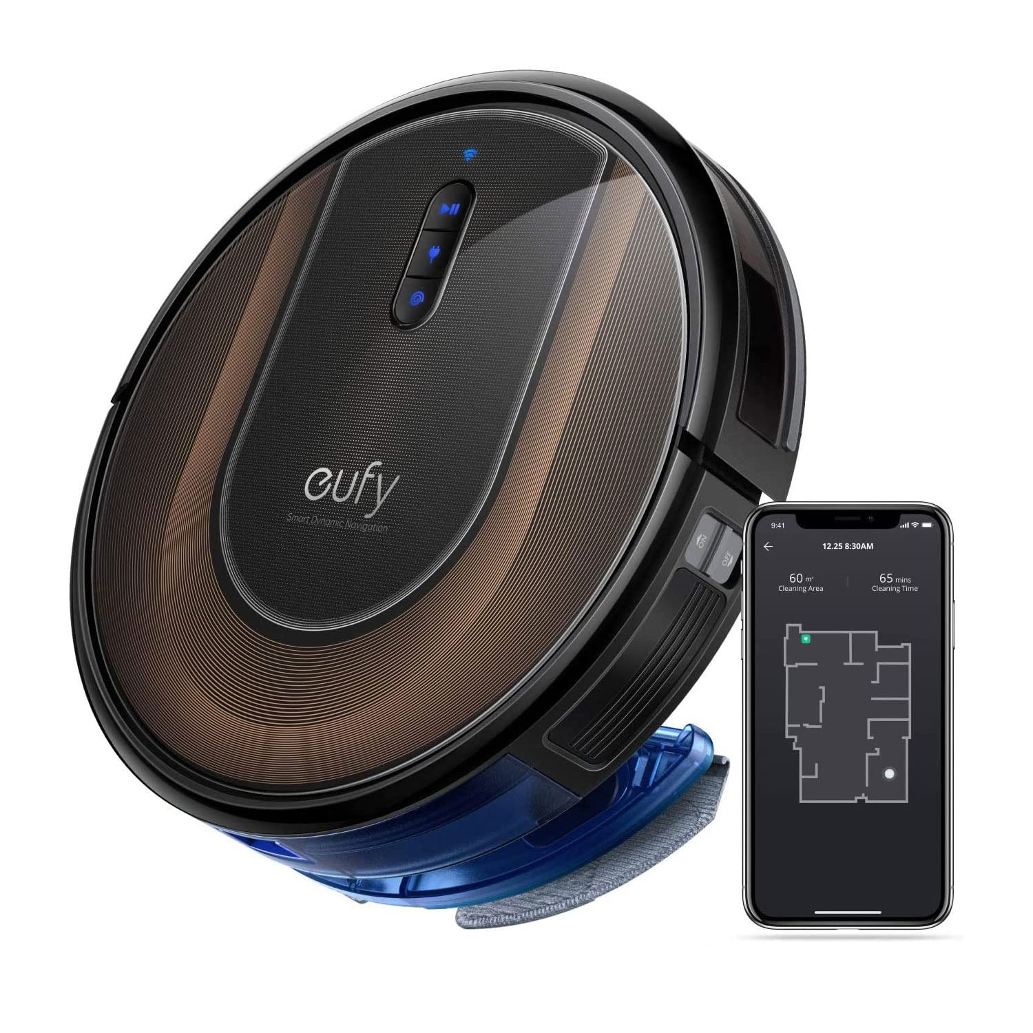 

Anker Eufy RoboVac G30 Hybrid Vacuum Dynamic Navigation Wiping Dual Tape Black (Robot Cleaner) [Smart 2.0 / 2-in-1 Suction/Water Use/Wi-Fi