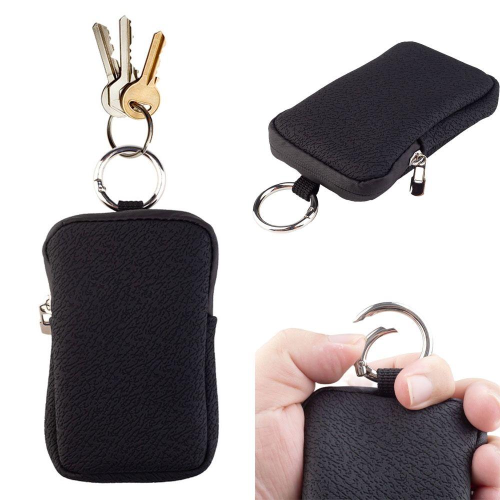 with Ring Buckle PU Leather Coin Purse Waterproof Change Pouch with Keychain Portable Key Bag  Card