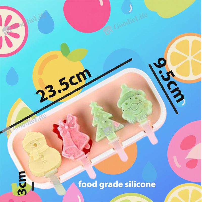 Food Grade Silicone Moulds, Reusable,Silicone Icicle Moulds +6 Reusable Sticks, Silicone Ice Moulds for Kids with Handle, Ice Lolly Moulds with Lid