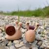 Wooden Snail Figurine, Hand-Carved Desktop Ornament, Natural Solid Wood Cute Snail Sculpture, Stress Relief Micro Landscape Decoration Gift for Home