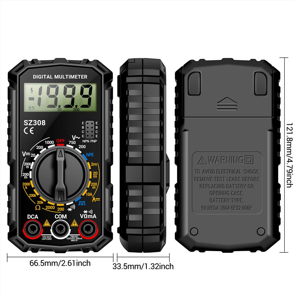 Digital Multimeter Voltage Resistance Meter LCD Voltage Current Detector High-Precision Multi-Function Tester Volt Amp Ohm Meter