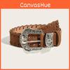 Fashionable Carved Metal Buckle Women Casual Suede Waist Belt For Fashion Daily Wear