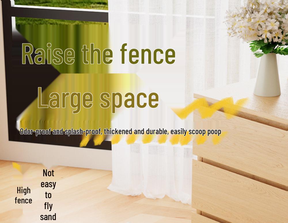 Large Semi-Enclosed Anti-Splash Cat Litter Box with Thickened Corridor Design