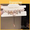 Light Luxury Zircon Artificial Pearl Flower Heart Pendant Bracelet For Women Gift