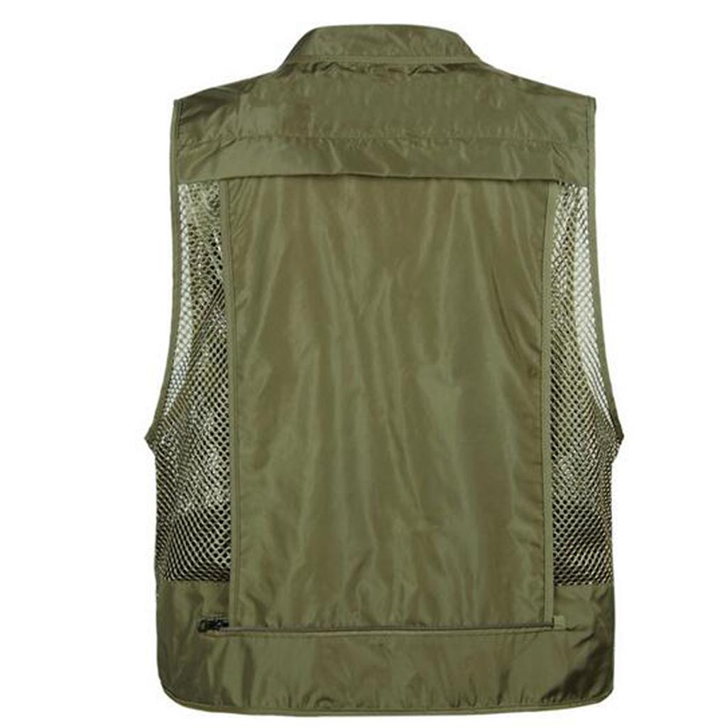Pockets Fishing Mesh Men Travel Waistcoat Jacket Costume - L XL XXL